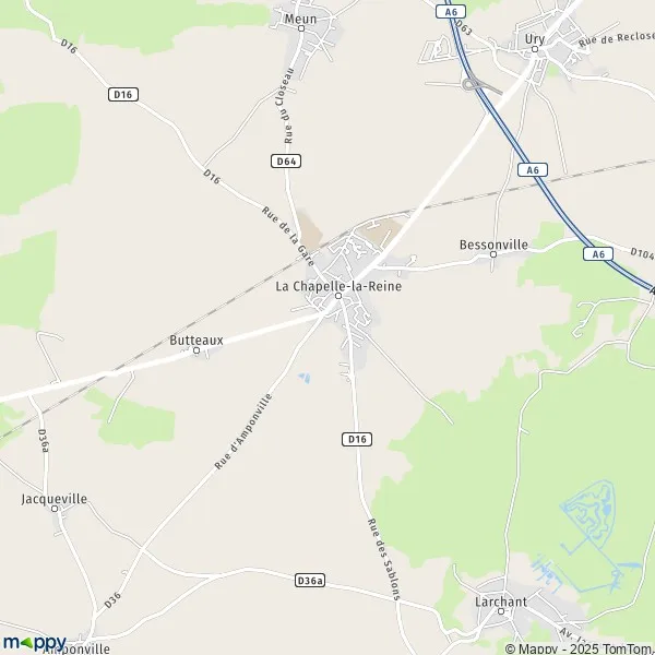 Plan La ChapellelaReine carte de La ChapellelaReine (77760) et